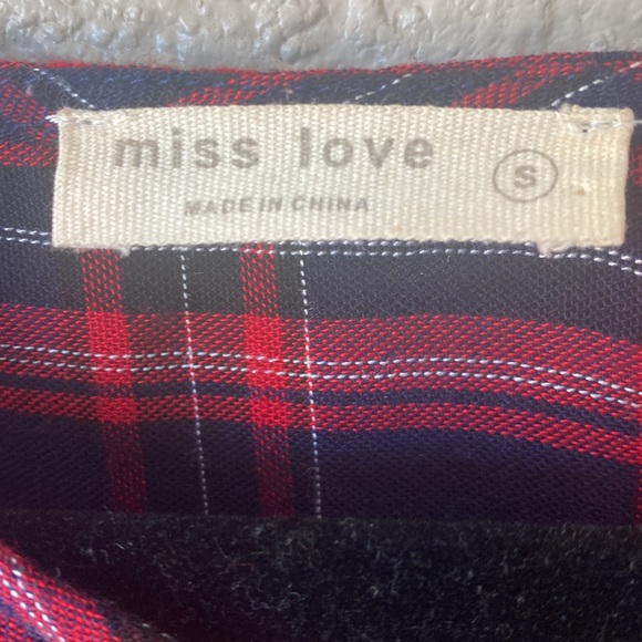 Plaid Crop Long Sleeve Top - Picture 2 of 5